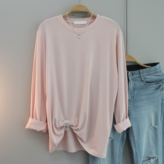 달콩 여성 SOFT라운드심플긴팔티 기본티 라운드넥 이너티