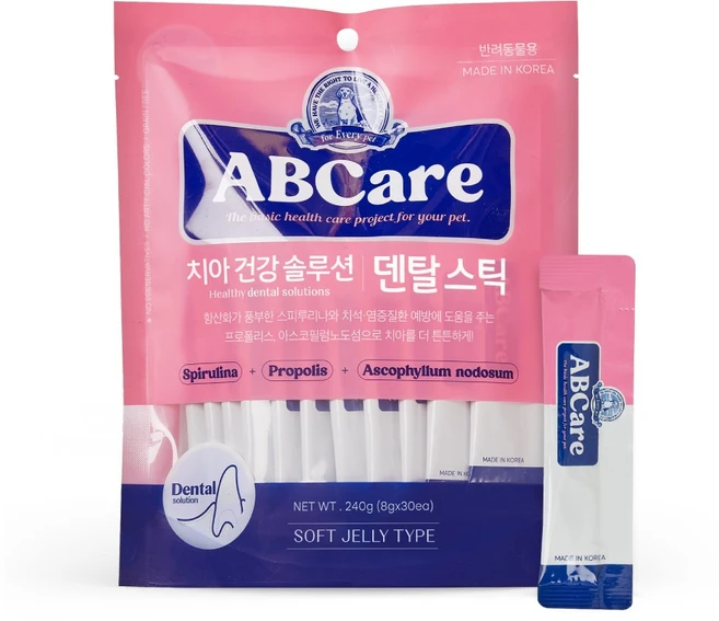 에이비씨케어 반려동물 순살스틱 간식, 덴탈, 240g, 1개 - 쿠팡