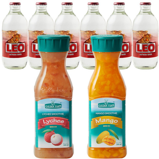 골든팜 과일청 에이드 패키지 리치 + 망고, 2개, 500ml