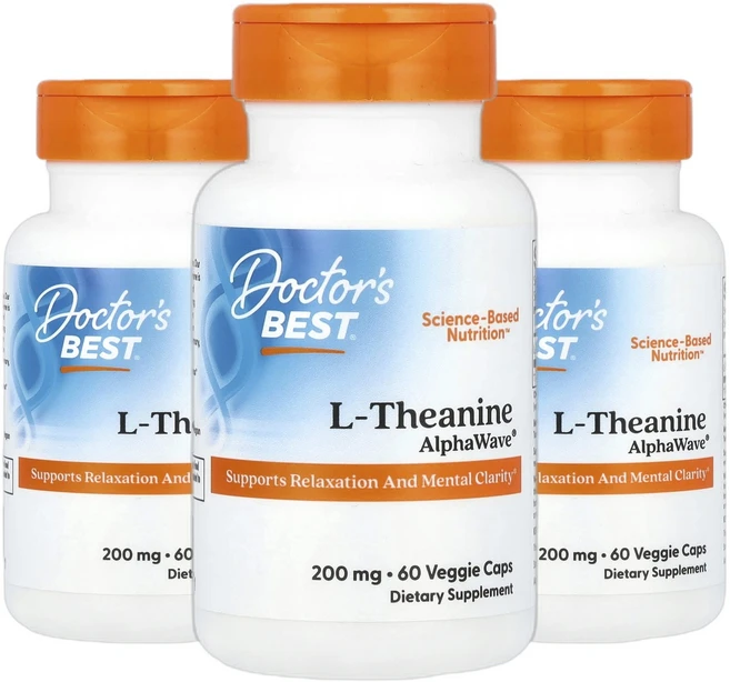 닥터스베스트 AlphaWave L 테아닌 엘테아닌 200mg 베지 캡슐 60정 2+1, 3개, 60회분 - 쿠팡