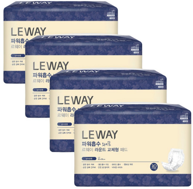 미래생활 르웨이 와이드라운드 속기저귀 30매 4팩(120매), 30개입, 4박스