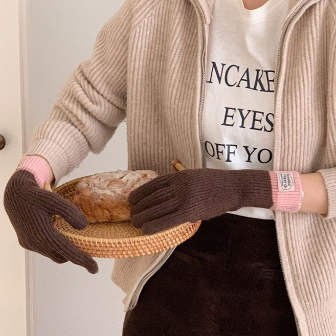 아일린 스마트폰터치장갑 겨울 롱 니트 보온 방한 장갑