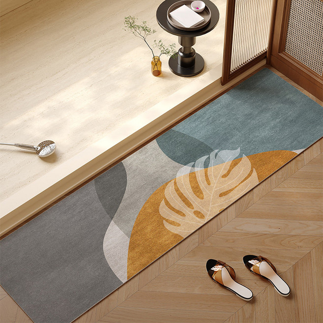 구름너머 현관 발매트 신발장 매트 주방 러그 발판 출입구 카펫, 몬스테라 리프