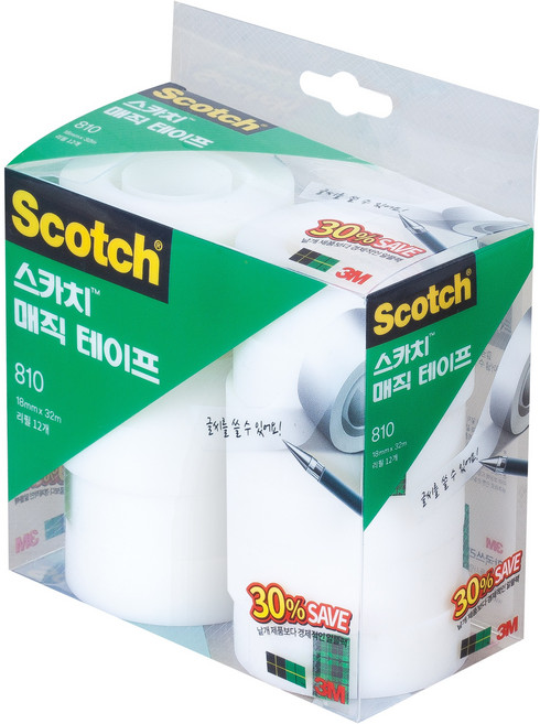 스카치 매직 테이프 세이빙팩 18mm 810R-12, 12개입