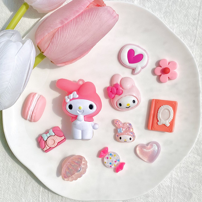 분홍 마멜 신발꾸미 파츠 12PCS 세트