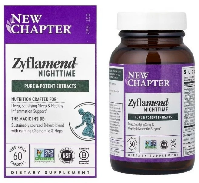 New Chapter Sleep Aid Zyflamend Nighttime 뉴 챕터 슬리피 에이드 자이플라멘드 나이트타임 60베지캡슐, 1개, 1, 60정 - 쿠팡