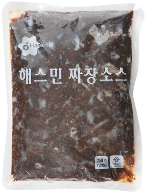 해스민 짜장소스 250g 돼지고기 양파 감자 큼직한 건더기가득 전문점용 즉석냉동식품 짜장면 짜장밥, 6개