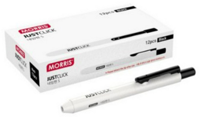 모리스 저스트클릭 네임펜 S 12p, black, 1개