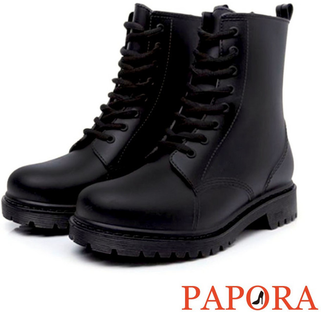 PAPORA 英倫風防水馬丁雨鞋 時尚晴雨兩穿 大尺碼至44碼