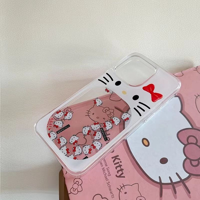 화면가득 재밌는 캐릭터 키티 화이트 아이폰 케이스
