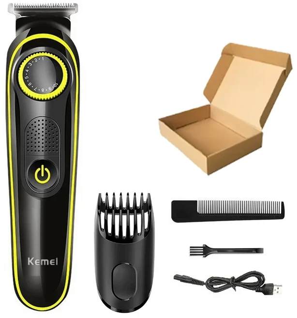 Kemei 헤어 트리머 전문 코 충전식 면도기 6 in 1 남성용 다기능 LED KM-696, 01 691 Carton box