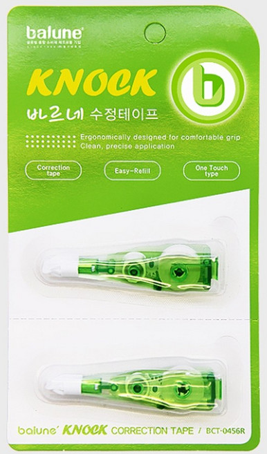 바르네 노크식 수정테이프 화이트 수정액 BCT-0456 (5mm x 6M), 3개, 리필 2개입