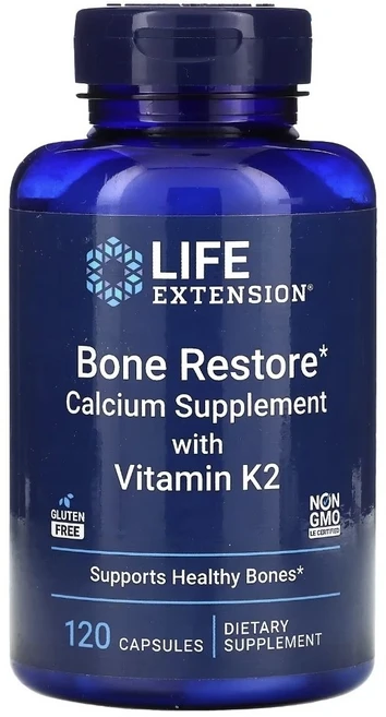 라이프 익스텐션 비타민 K2 함유 칼슘 보충제 본 리스토어 120 캡슐, 30회분, 1개 - 쿠팡