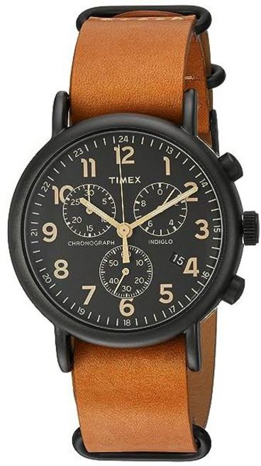 Timex 위켄더 크로노그래프 40mm 손목시계 탄크림. 고급 데일리