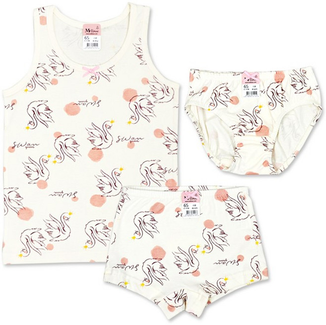 멜리스 스완 여아 면스판 유아동 속옷(런닝 사각 삼각 선택)