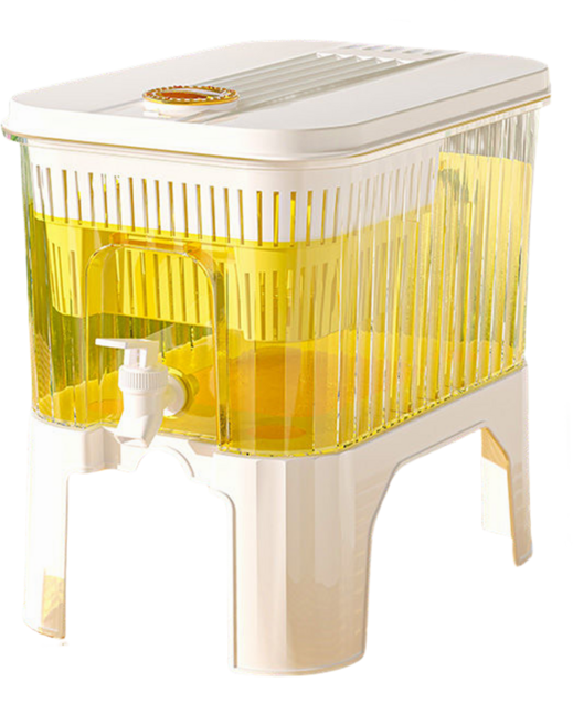 냉장고 대용량 수도꼭지물통 식품급 PP 주스디스팬서 음료 밀크티 밀폐저장 밀폐용기, 5.1L필터+타이머+받침대, 1개