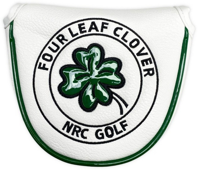 반달퍼터커버 말렛형 자석 둥근 골프채커버, 01.화이트 클로버, 1개