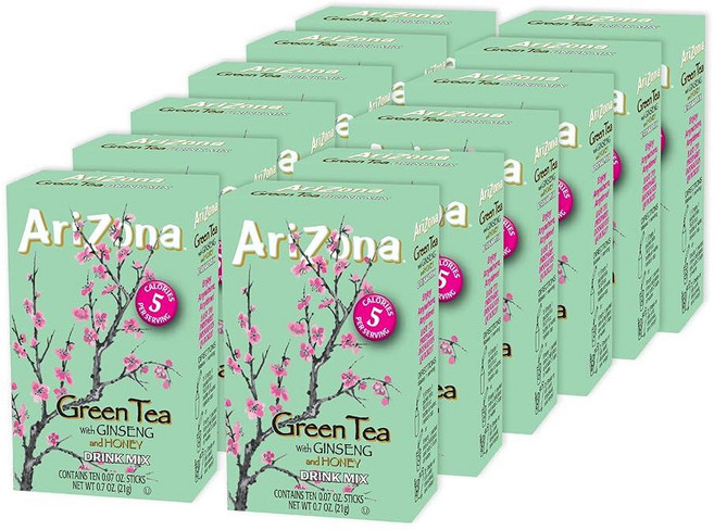 아리조나 인삼 꿀 함유 녹차 파우더 드링크믹스 12개입 10박스 1세트