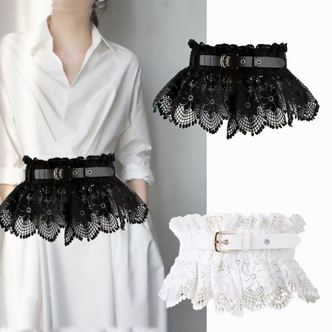 여성 레이스 밴드 와이드벨트 패션벨트 포인트벨트