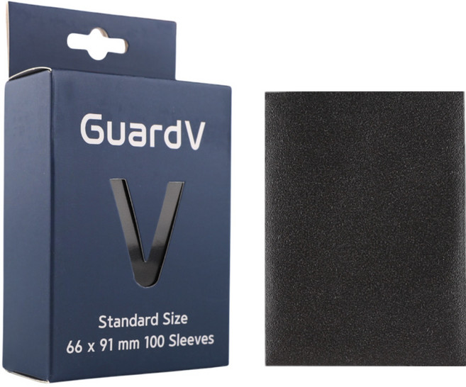 가드브이 카드 슬리브 - 100 장 스탠다드 사이즈 매트 프로텍터, 블랙, 1개