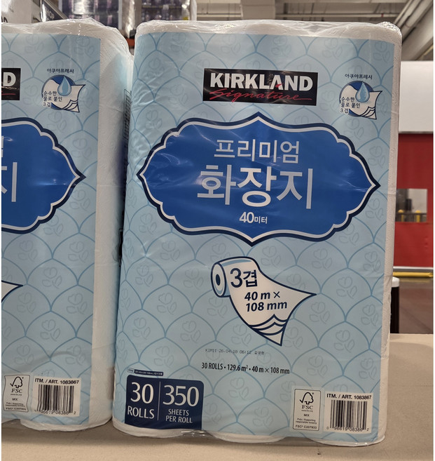 커클랜드 프리미엄 화장지 3겹 30롤 롤휴지 천연펄프 코스트코, 1개