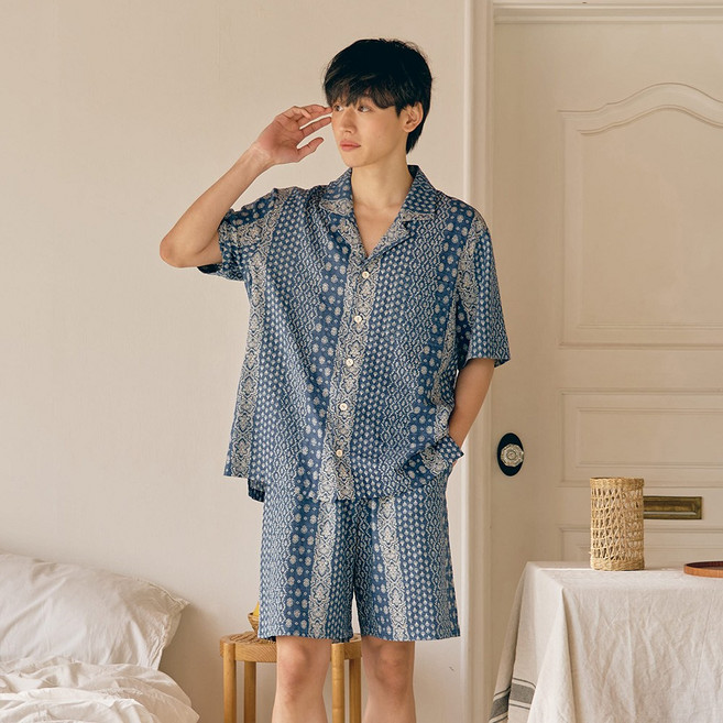 쎈디 반팔 남성페어 네이비 (32수)