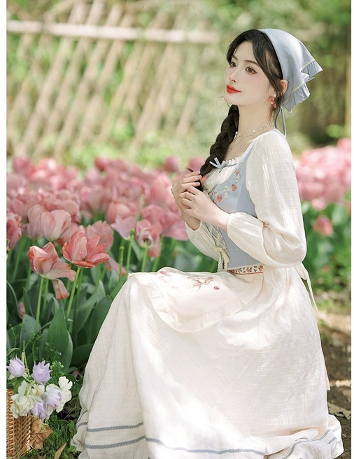 알프스 소녀 원피스 중세 양때 목장 복고풍 롱스커트 코스튬의상