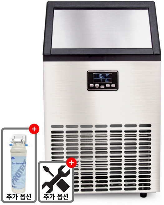 21센추리 업소용 대용량 대형 급속 ICE-50K 아이스메이커 얼음 제빙기 1일 50Kg R, 03_ICE-50K(자가설치)+필터/브라켓 R
