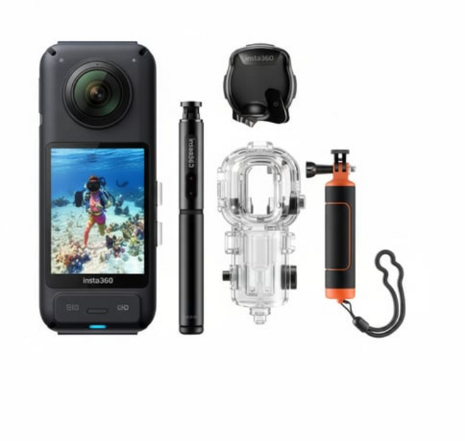 인스타360 X3 인비져블 다이브 액션캠 세트, 블랙