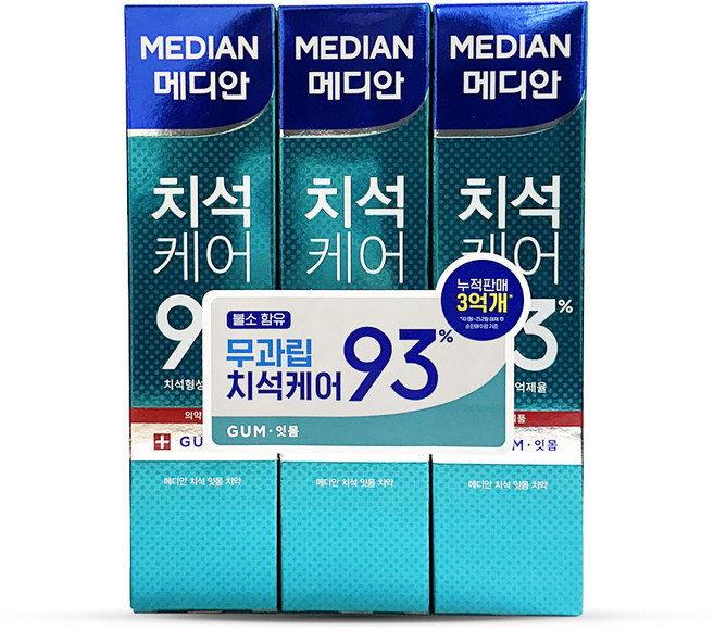 메디안 치석 케어 잇몸 치은염 치약 120g 3개입, 1개