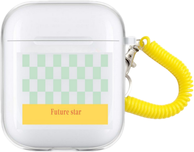 키키야 체크 앤 패턴 컬렉션 에어팟케이스, 1개, 옐로우 블록 에어팟케이스, 에어팟1/2세대
