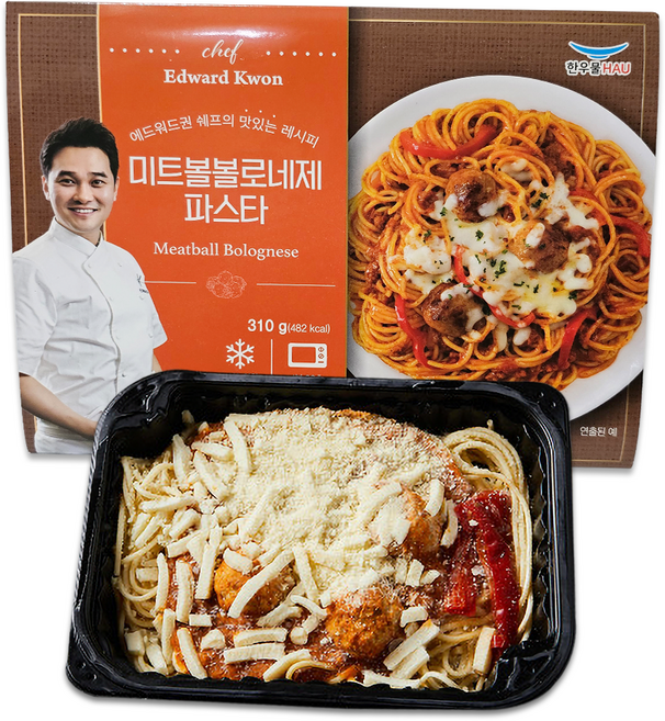 한우물 에드워드권 셰프 / 미트볼 볼로네제 파스타 / 스마일유통 맛있는 냉동스파게티, 1개, 310g