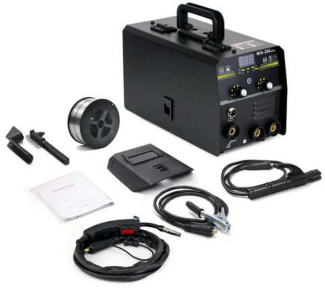 휴대용 전기 인버터 아크 용접기 가정용 소형 용접 논가스 MIG MMA TIG 가스리스 지능형 조정 IGBT 3 in 슈퍼 220V, 1) MIG MMA TIG Welder, 1개