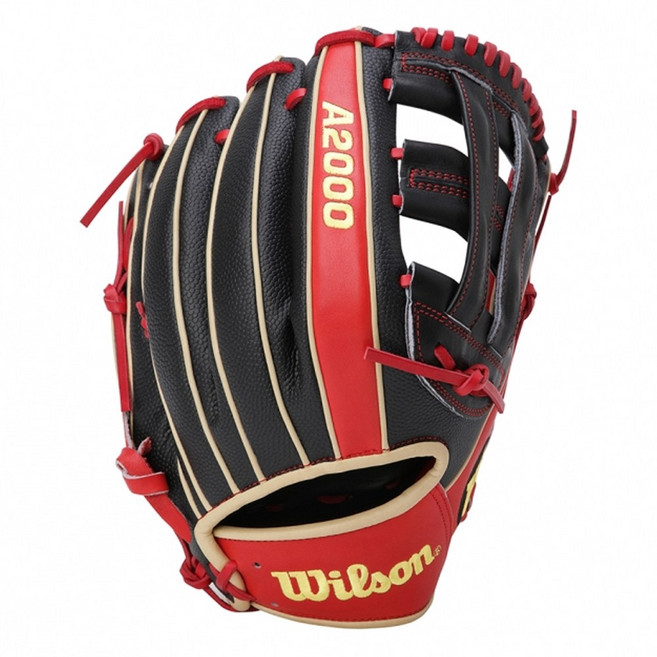 윌슨 KOREA A2000 DW5 내야 글러브 12인치 블랙/레드 DW5BKR, 1개