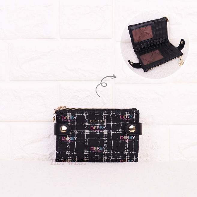 Derby 中夾 女用皮夾 尼龍花色 60030