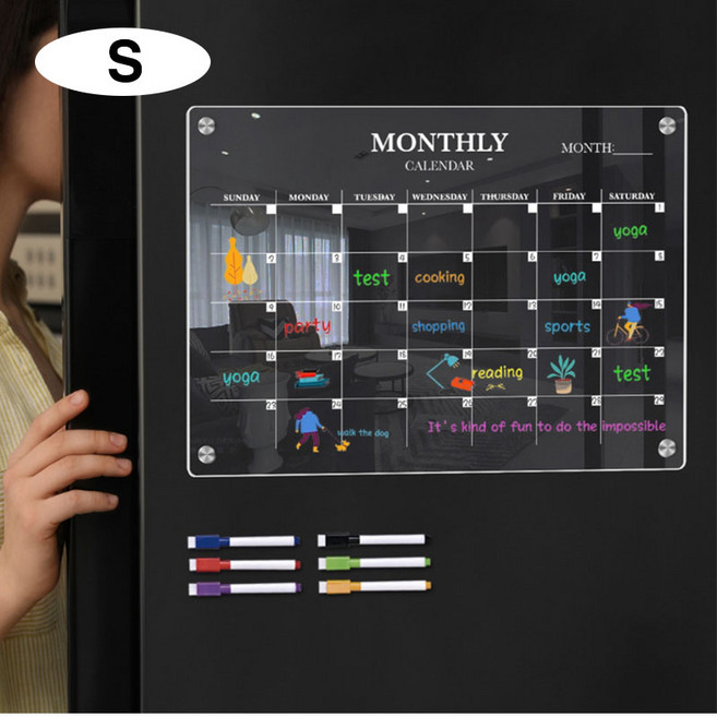 [제이스샷] 마그네트 냉장고 메모보드 1달계획표, 투명