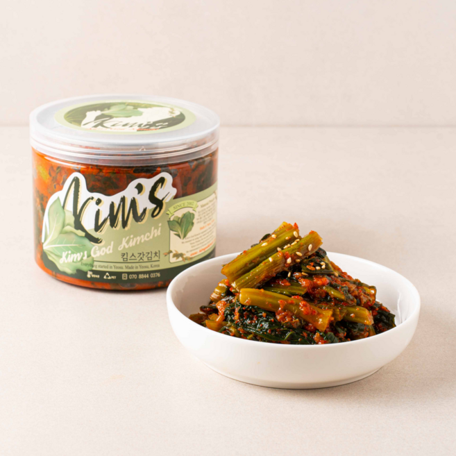 [킴스갓김치] 100% 국내산 전라도 여수 돌산 소용량 썰어담은 갓김치 500g 800g 1kg, 1개