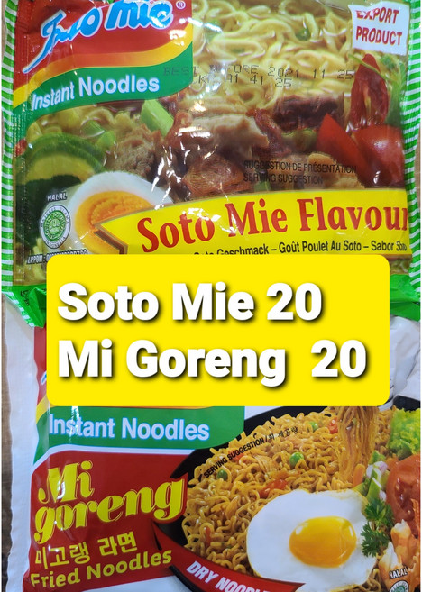 인도미 Mi Goreng 20ea + Soto Mie 20ea 미고랭 소토미 WORLDFOOD