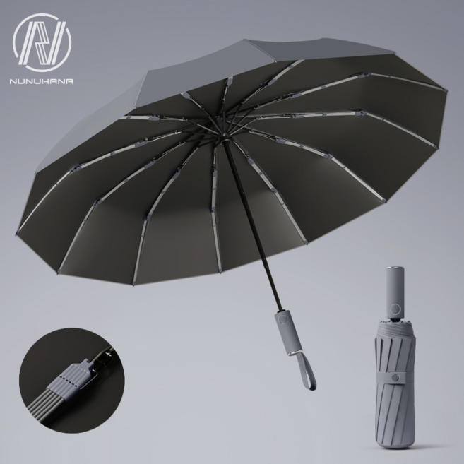 NUNUHANA 원터치 3단 접이식 암막 자동 우산 양산 DM38