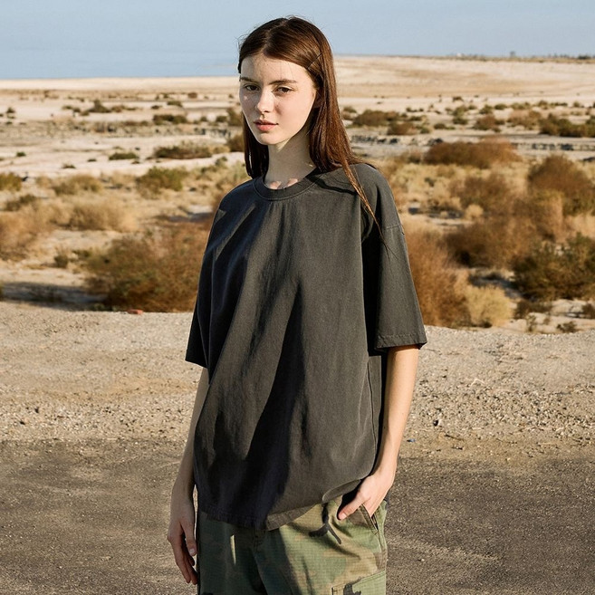 플루크 티셔츠 [남여공용 반팔티셔츠] new 피그먼트 오버핏 반팔티셔츠 FST701 / 7color