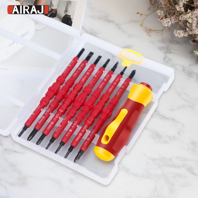 AIRAJ 15in1 볼트 세트 전기 기술자 DIY 수리 전용 고강도 내구성 강화 산업용 가정용 다용도 볼트 조립 툴, 1개, 15 PCS