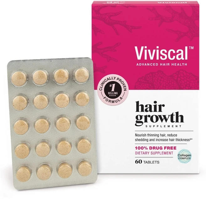 Viviscal Women's Hair Growth 비비스칼 여성 헤어 그로우쓰 콜라겐 컴플렉스 60정, 1개 - 쿠팡