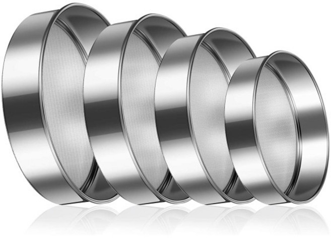 원형 304 스테인레스 스틸 스트레이너 10-35cm 체 고정밀 미크론 주방 밀가루 분말 필터 소쿠리, 01 10cm, 25 500 Mesh 0.03mm Hole