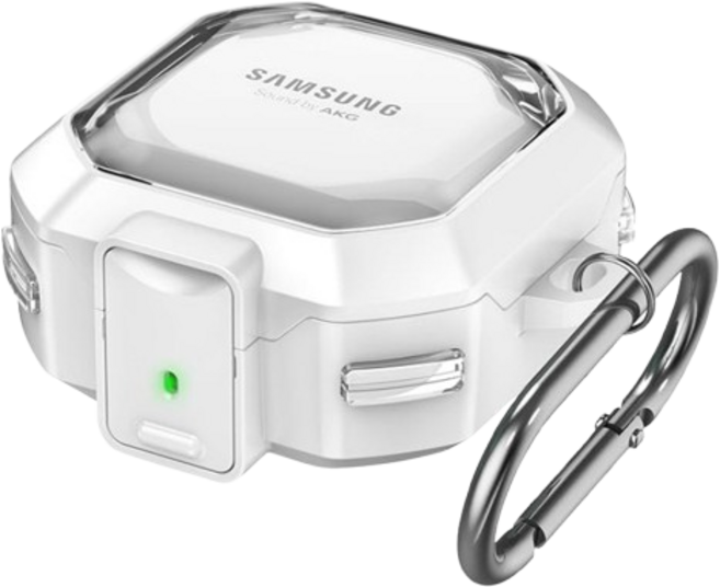 투에이비 러기드 범퍼 오토락 케이스, 1개, 화이트, 갤럭시 버즈2/라이브/FE/프로/프로2