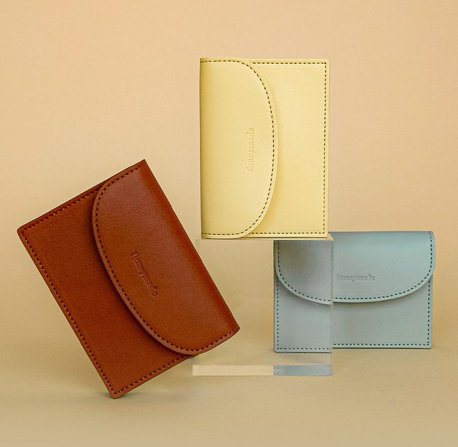 [무료각인] 문구각인 3단 가죽 코인수납 명함지갑 카드지갑