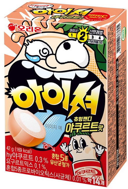 오리온 아이셔 츄잉캔디 야쿠르트맛, 6개, 42g