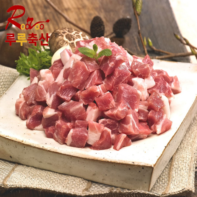 루루축산 돼지고기 돈뒷다리살 찌개&국거리용 1kg+1kg 냉동돼지고기 (국내산 돼지고기), 1set, 1세트