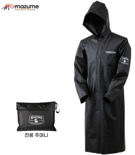레인코트 마즈메 MZRJ-690 블랙 등산 캠핑 낚시 아웃도어 비옷 판초우의