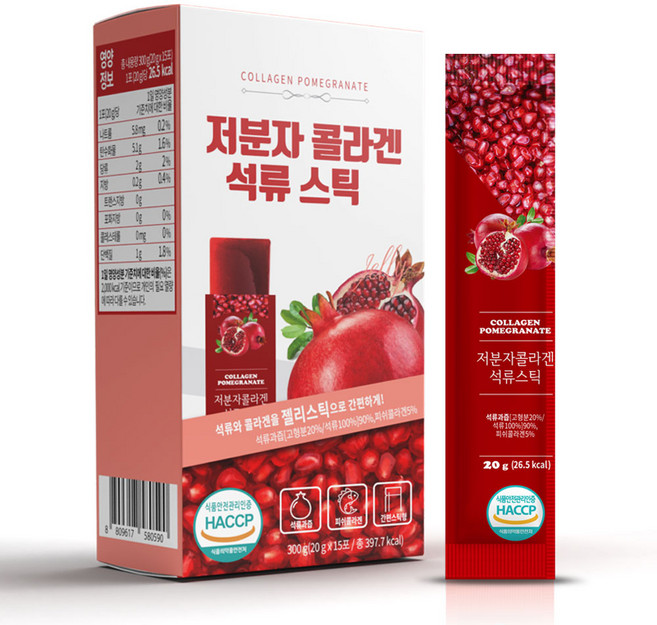 저분자 콜라겐 석류 젤리 스틱, 300g, 1개