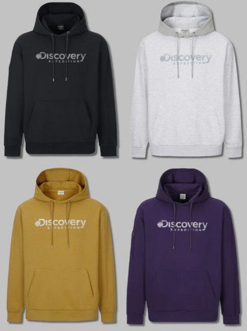 백화점정품 디스커버리 남녀공용 로고 후드티 데일리 상의 긴소매 긴팔 티셔츠